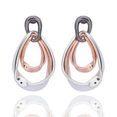 349261 MIXED METAL ETERNAL TEARDROP EARRINGS